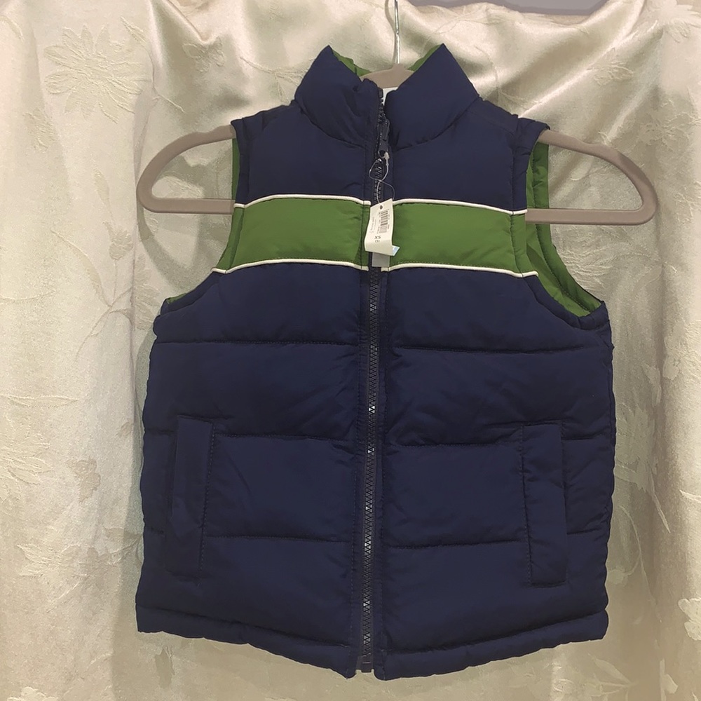 Reversible kids vest - size XS - blue/green